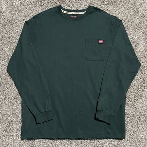 Wrangler Workwear Heavyweight Green 100% Cotton Long Sleeve Pocket Tee 2XL
